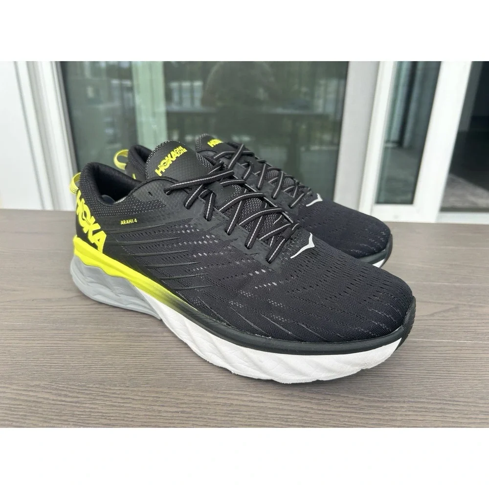 Hoka One One Size 12 Mens Black Arahi 4 Sports Performance Running Shoes
